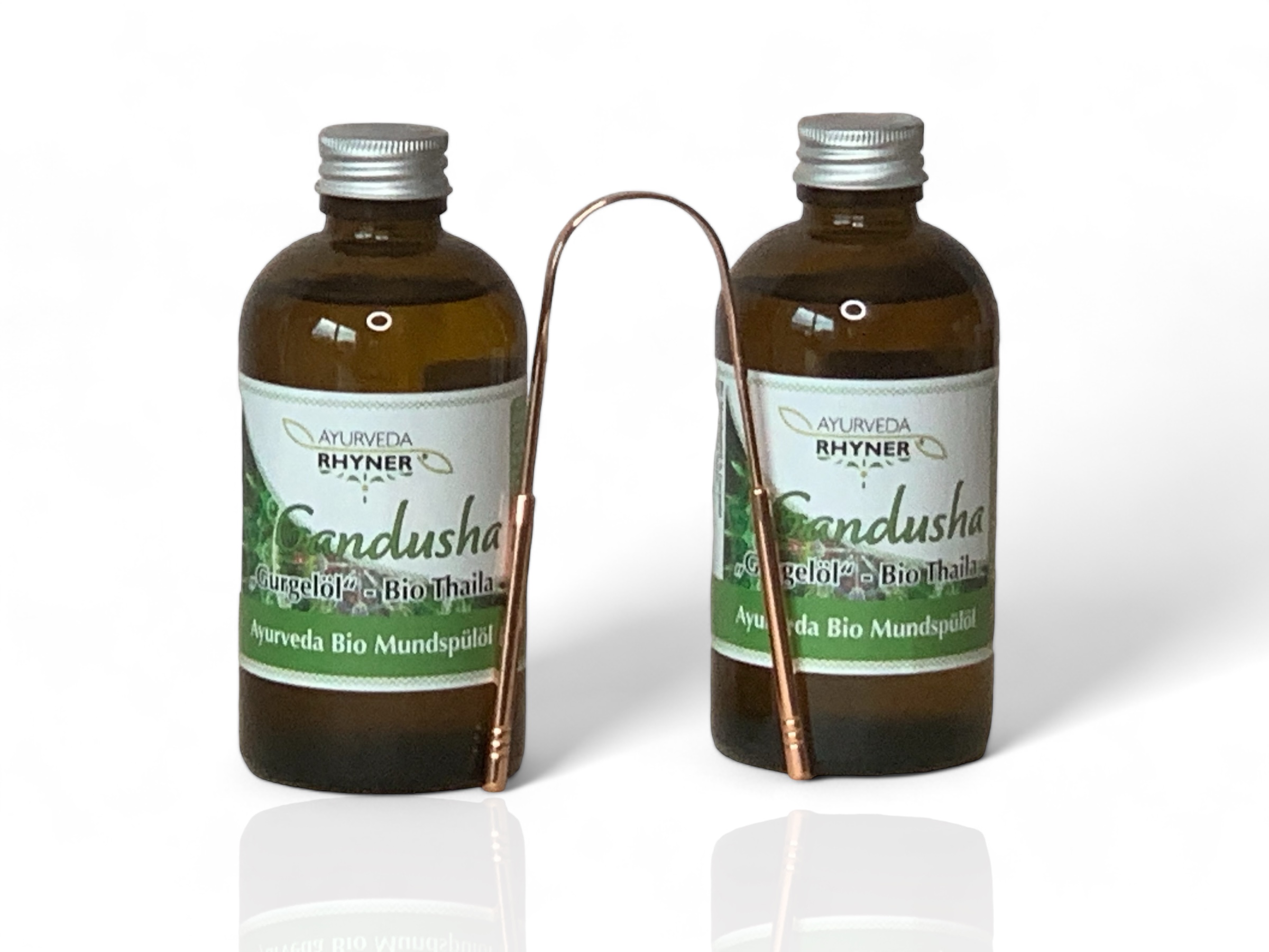 image0-2 2x Bio Gandusha-Mundziehöl 250ml + 1x Zungenreiniger/Zungenschaber im Set