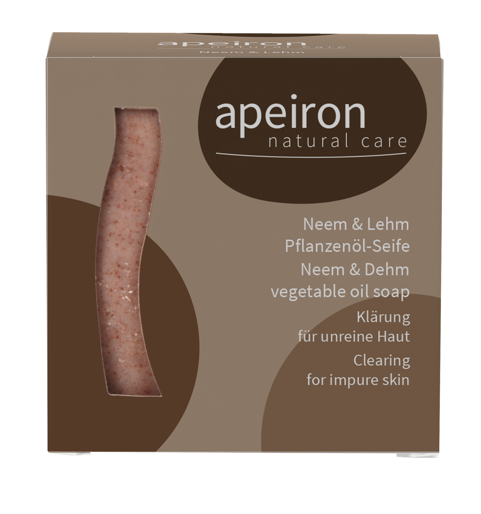 apeiron Pflanzenöl-Seife Neem & Lehm 100g - Klärung für unreine Haut