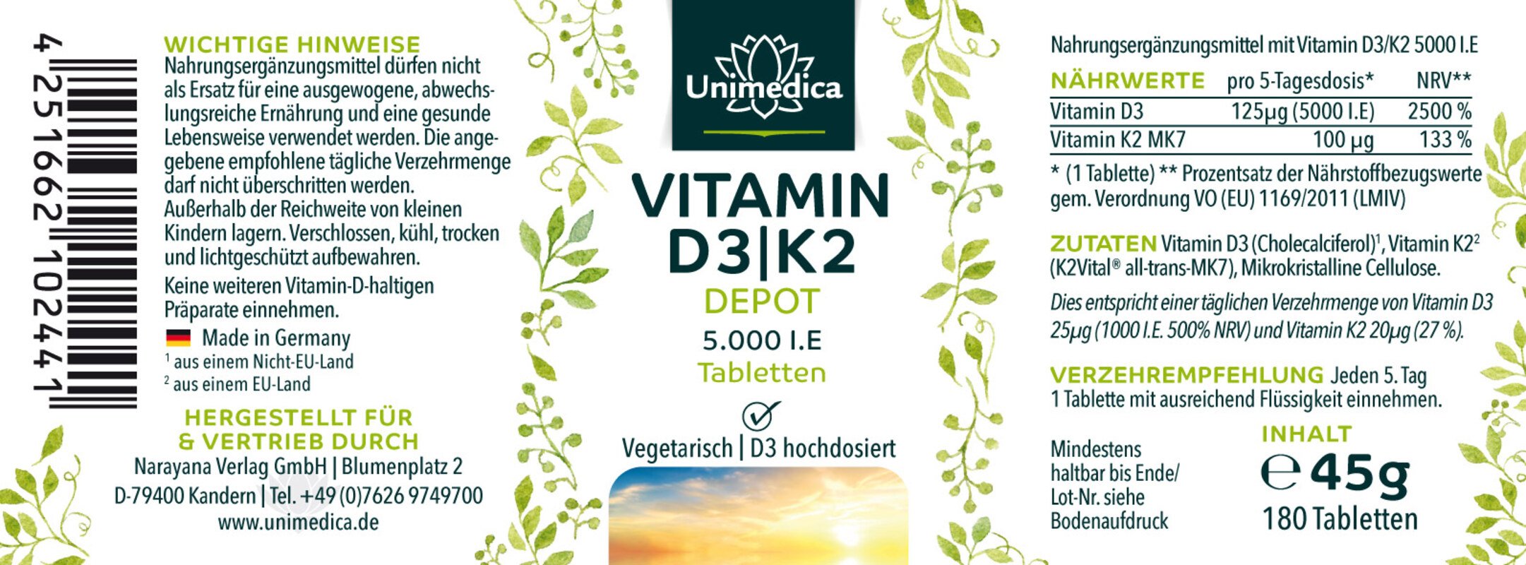 Vitamin-D3-K2-5000-I-E-Depot-125-g-D3-und-100-g-K2-180-Tabletten-von-Unimedica-2